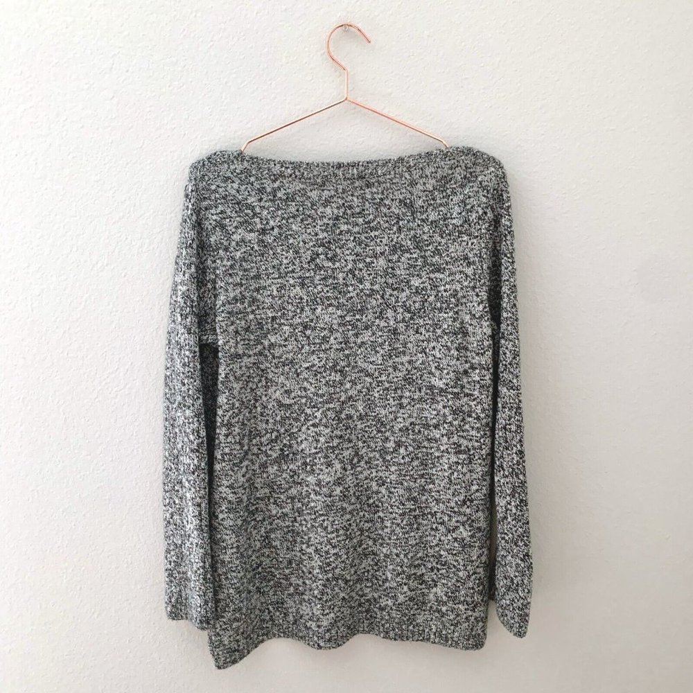 H&M Scoop Neck Pullover Marled Grey Knit Sweater Size Large - Picture 4 of 5
